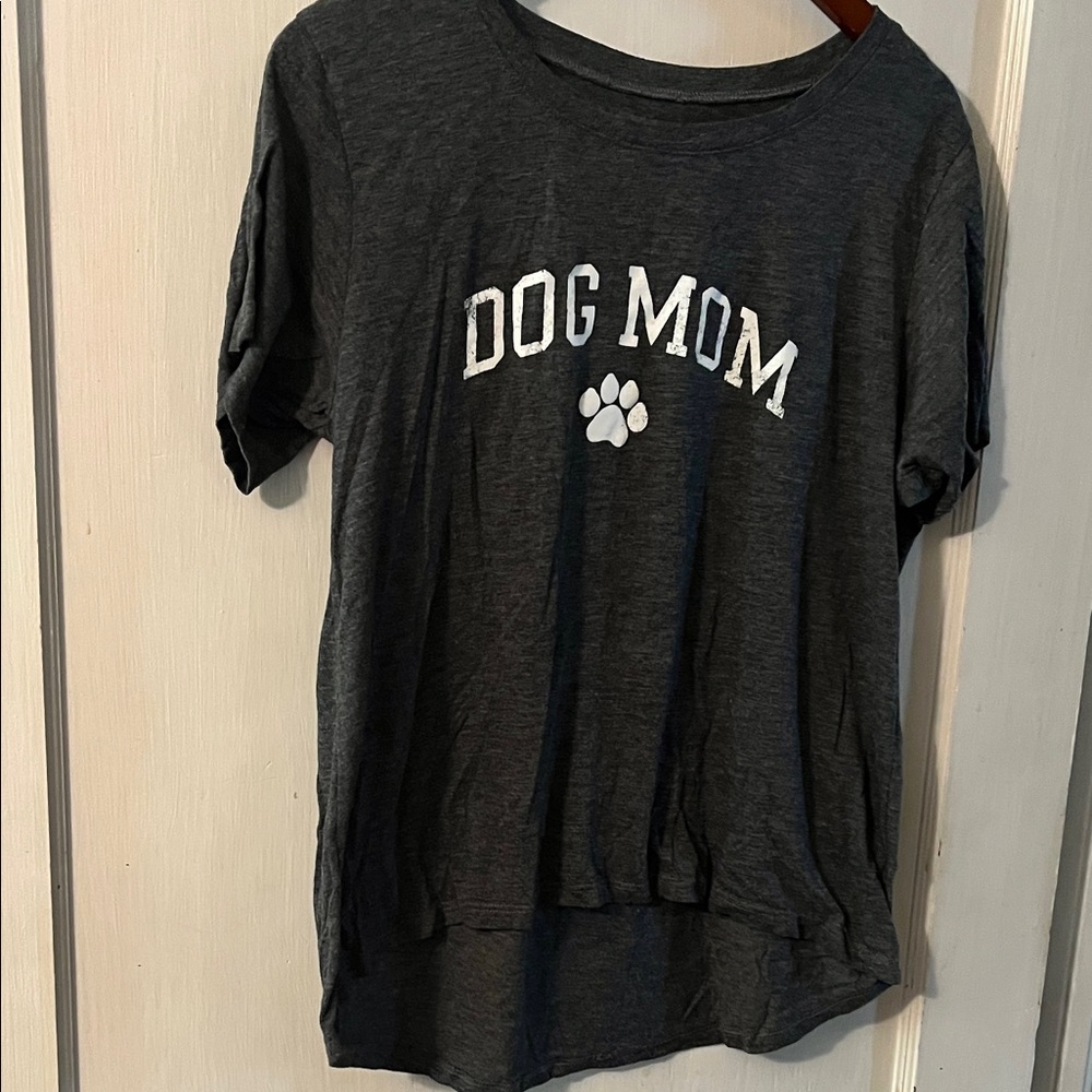 Dog Mom Graphic Tee Crop Top - Dark Gray XXL